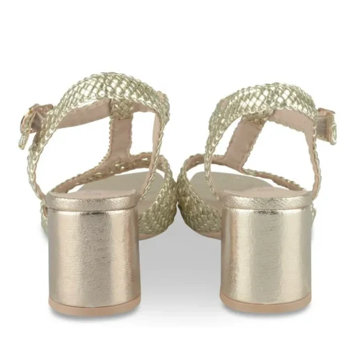 Sandales Carré OR Femme Motif Paillettes Boucle