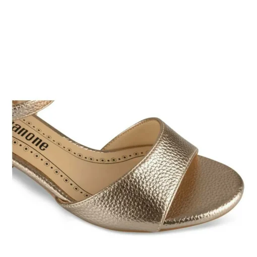 Sandales Carré OR Femme Motif Vernis Boucle