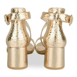 Sandales Carré ROSE Femme Motif Animal Boucle