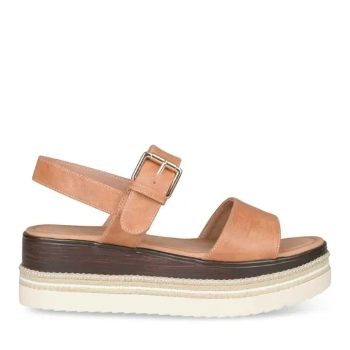 Sandales COGNAC Femme Boucle