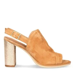 Sandales COGNAC Femme CUIR Boucle