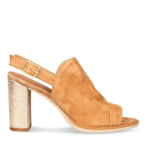 Sandales COGNAC Femme CUIR Boucle