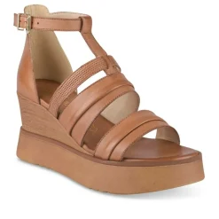 Sandales COGNAC Femme CUIR Motif Uni Boucle