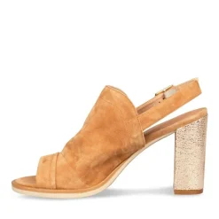 Sandales COGNAC Femme CUIR Boucle