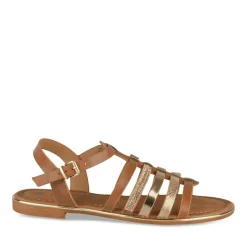 Sandales COGNAC Femme Motif Paillettes Boucle