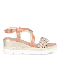 Sandales COGNAC Femme Motif Uni Boucle