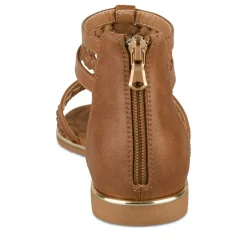 Sandales COGNAC Femme Motif Paillettes Fermeture éclair