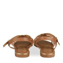 Sandales COGNAC Femme Motif Paillettes Boucle