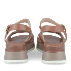 Sandales COGNAC Femme Motif Paillettes Boucle