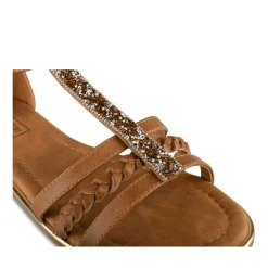Sandales COGNAC Femme Motif Paillettes Fermeture éclair