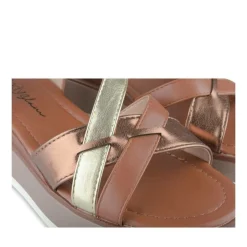 Sandales COGNAC Femme Motif Paillettes Boucle