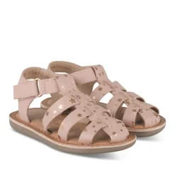 Sandales COGNAC Fille CUIR Motif Etoiles Boucle