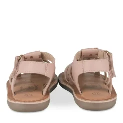 Sandales COGNAC Fille CUIR Motif Etoiles Boucle