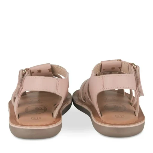 Sandales COGNAC Fille CUIR Motif Etoiles Boucle