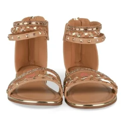 Sandales COGNAC Fille Motif Tressé Fermeture éclair