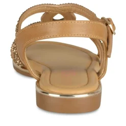 Sandales COGNAC Fille Motif Paillettes Boucle