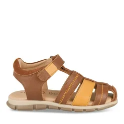 Sandales COGNAC Garçon CUIR Motif Uni Scratch