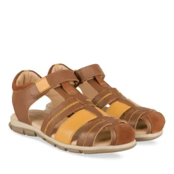 Sandales COGNAC Garçon CUIR Motif Uni Scratch