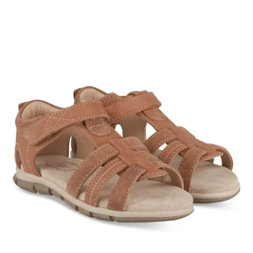 Sandales COGNAC Garçon CUIR Motif Uni Scratch