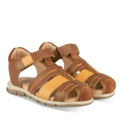 Sandales COGNAC Garçon CUIR Motif Uni Scratch