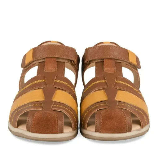 Sandales COGNAC Garçon CUIR Motif Uni Scratch