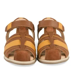 Sandales COGNAC Garçon CUIR Motif Uni Scratch