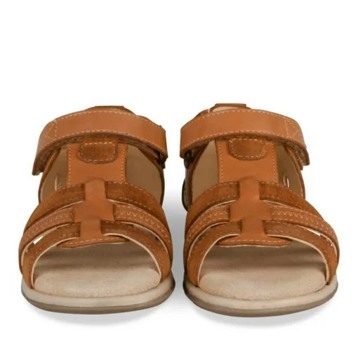 Sandales COGNAC Garçon CUIR Motif Uni Scratch