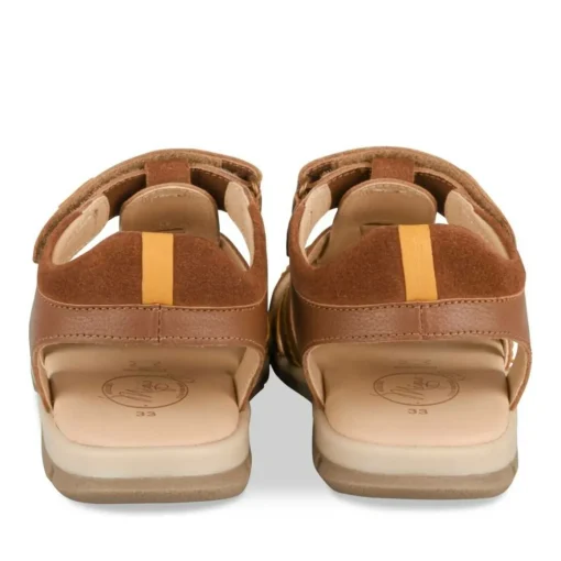 Sandales COGNAC Garçon CUIR Motif Uni Scratch