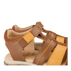 Sandales COGNAC Garçon CUIR Motif Uni Scratch