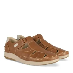Sandales COGNAC Homme Motif Uni A Enfiler