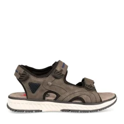 Sandales Confort GRIS Homme Motif Uni Scratch