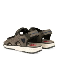 Sandales Confort GRIS Homme Motif Uni Scratch