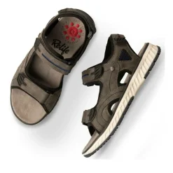 Sandales Confort GRIS Homme Motif Uni Scratch