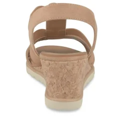 Sandales Confort MARRON Femme Motif Paillettes Boucle