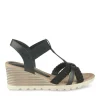 Sandales Confort NOIR Femme Motif Uni Elastique