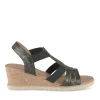Sandales Confort NOIR Femme Motif Animal Boucle