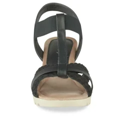 Sandales Confort NOIR Femme Motif Uni Elastique