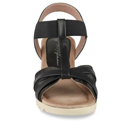 Sandales Confort NOIR Femme Motif Uni Elastique