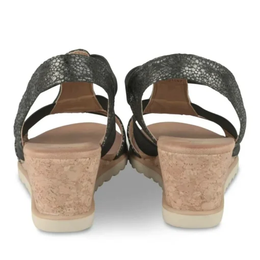 Sandales Confort NOIR Femme Motif Animal Boucle