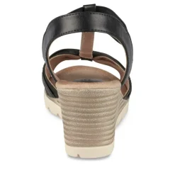 Sandales Confort NOIR Femme Motif Uni Elastique