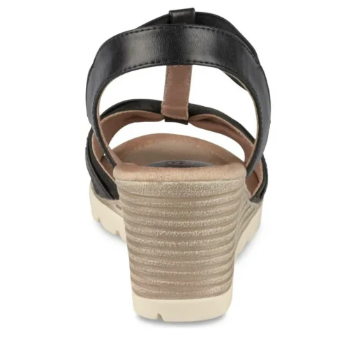 Sandales Confort NOIR Femme Motif Uni Elastique