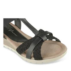 Sandales Confort NOIR Femme Motif Uni Elastique
