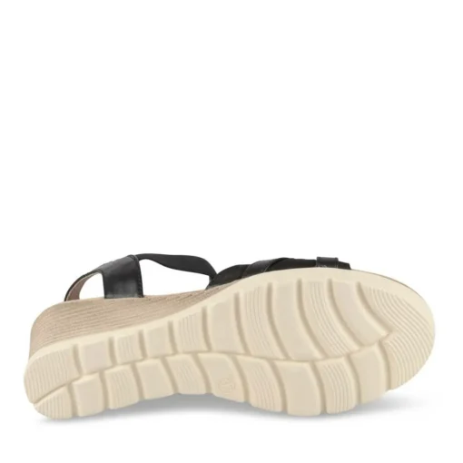 Sandales Confort NOIR Femme Motif Uni Elastique