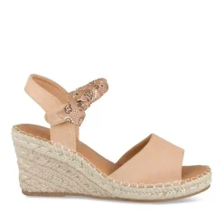 Sandales Corde BEIGE Femme Motif Fleuri Scratch
