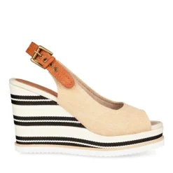 Sandales Corde BEIGE Femme Boucle