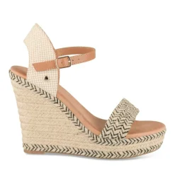 Sandales Corde BEIGE Femme Motif Uni Boucle