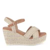 Sandales Corde BEIGE Femme Motif Rayures Boucle