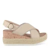 Sandales Corde BEIGE Femme Motif Paillettes Boucle