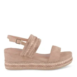 Sandales Corde BEIGE Femme Motif Paillettes Boucle