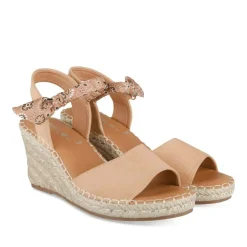 Sandales Corde BEIGE Femme Motif Fleuri Scratch